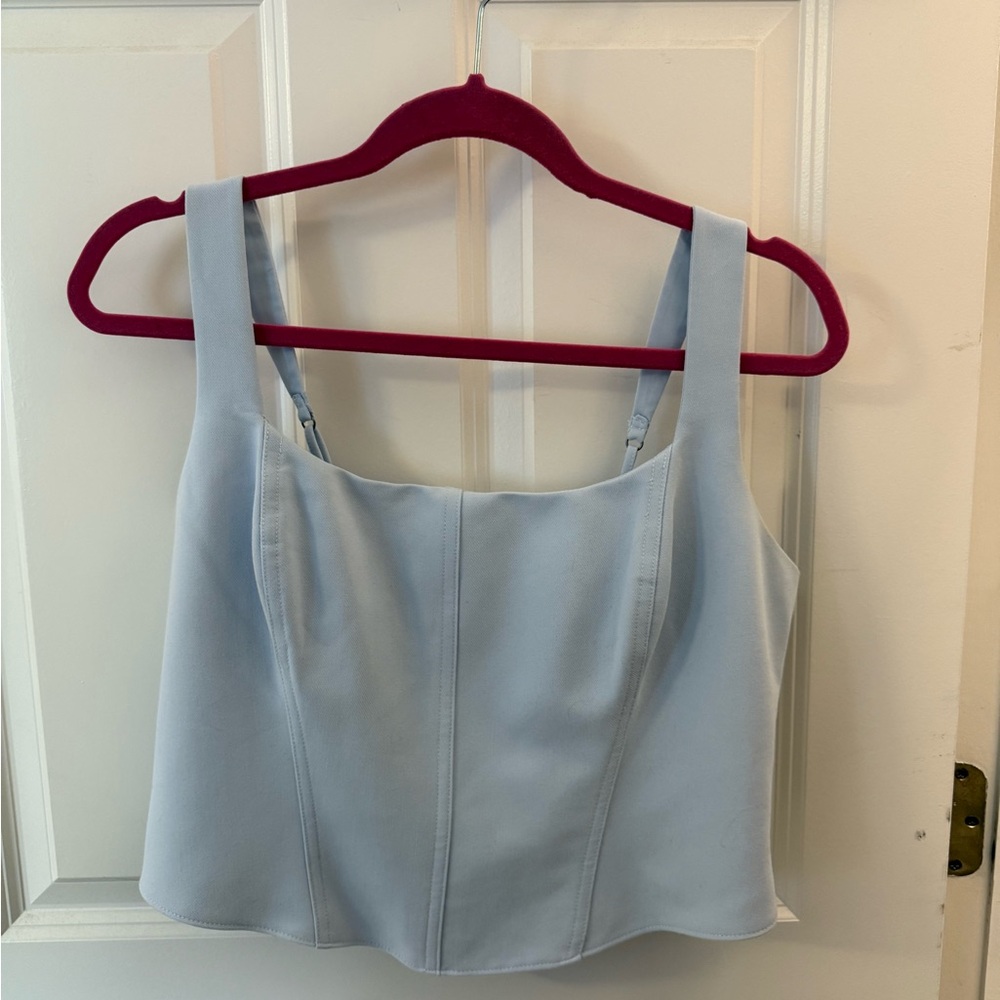 Abercrombie & Fitch Blue Corset Crop Tank Top